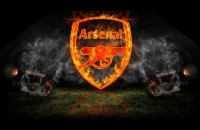 Hình nền máy tính Logo Arsenal rực lửa tuyệt đẹp